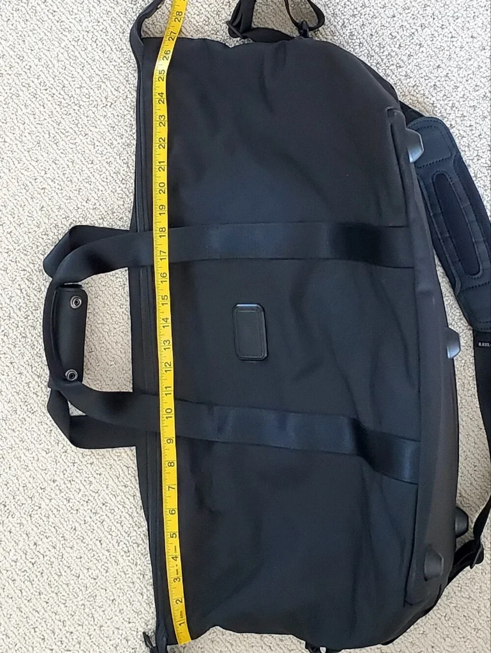 Tumi Alpha 2 Series Black Ballistic Nylon Snap Side Expanding Travel Duffle Bag